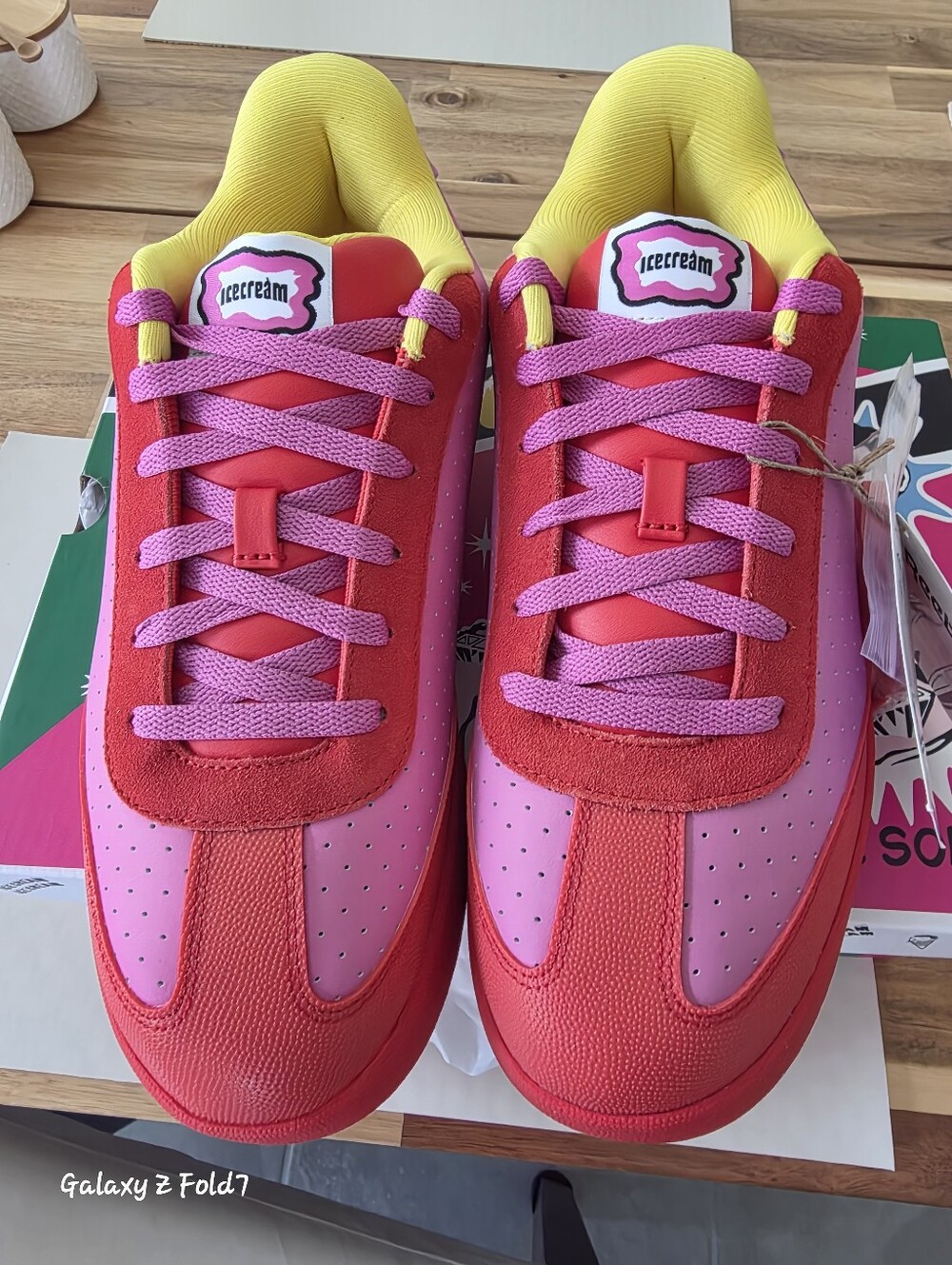 Icecream Retro Logo Skate Shoe Box in Pink, Green & Black